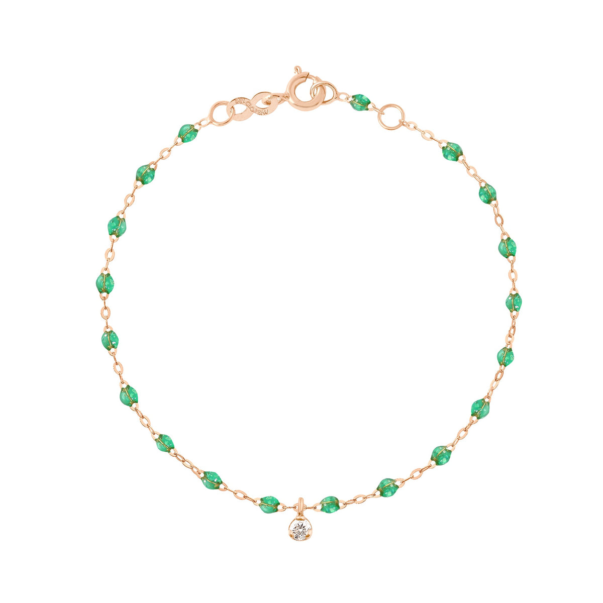 gigi clozeau Bracelet menthe Gigi Suprême or rose 1 diamant 17 cm