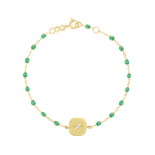 Gigi Clozeau - Bracelet menthe Miss Gigi diamant, or jaune, 17 cm