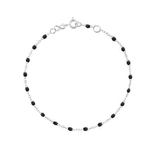 Gigi Clozeau - Bracelet noir Classique Gigi, or blanc, 17 cm