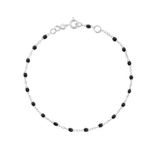 Gigi Clozeau - Bracelet noir Classique Gigi, or blanc, 19 cm