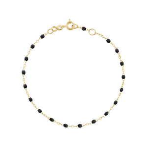 Gigi Clozeau - Bracelet noir Classique Gigi, or jaune, 15 cm