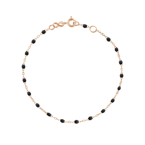 Gigi Clozeau - Bracelet noir Classique Gigi, or rose, 15 cm