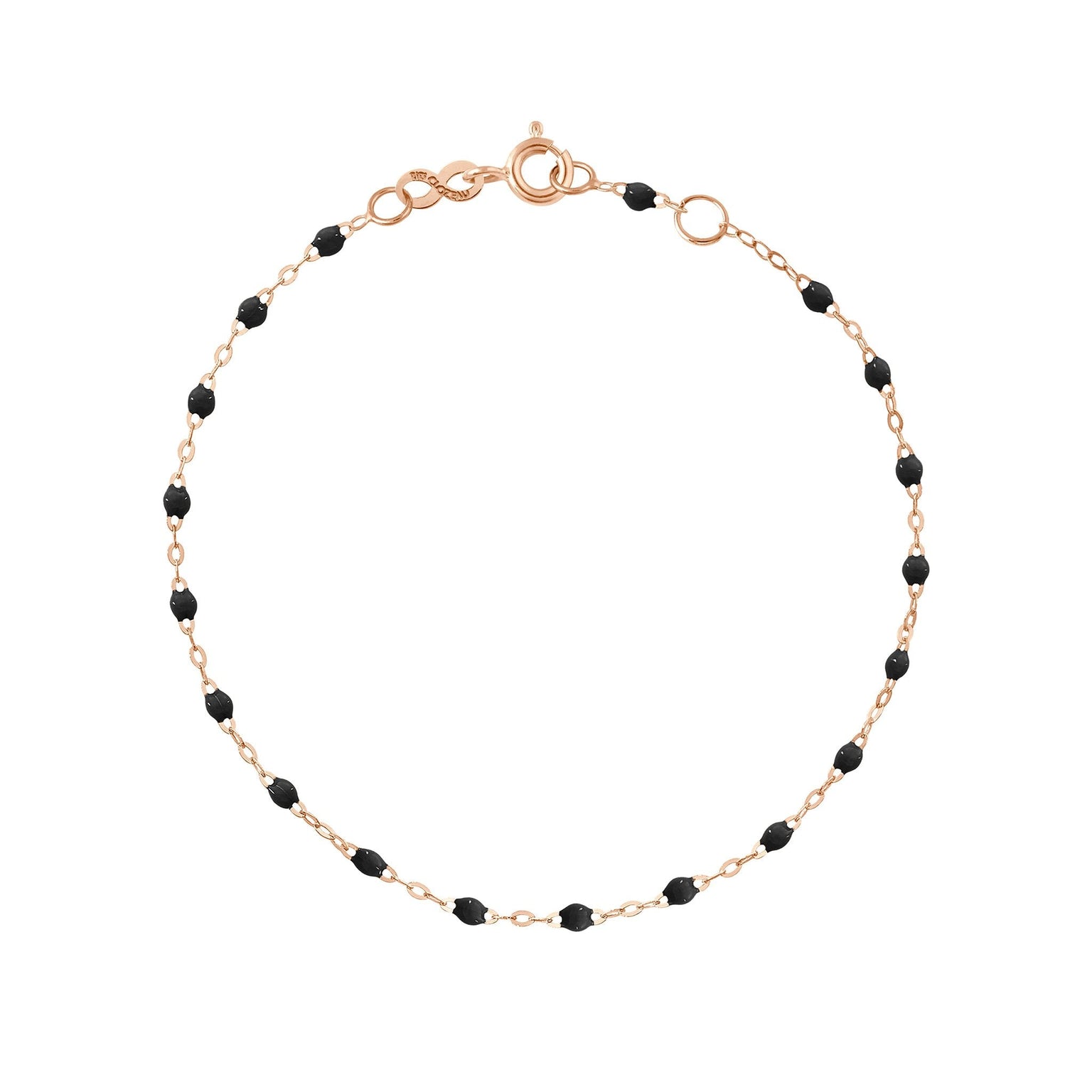 Gigi Clozeau - Bracelet noir Classique Gigi, or rose, 19 cm
