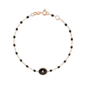 Gigi Clozeau - Bracelet noir Etoile du Nord diamant, or rose, 17 cm