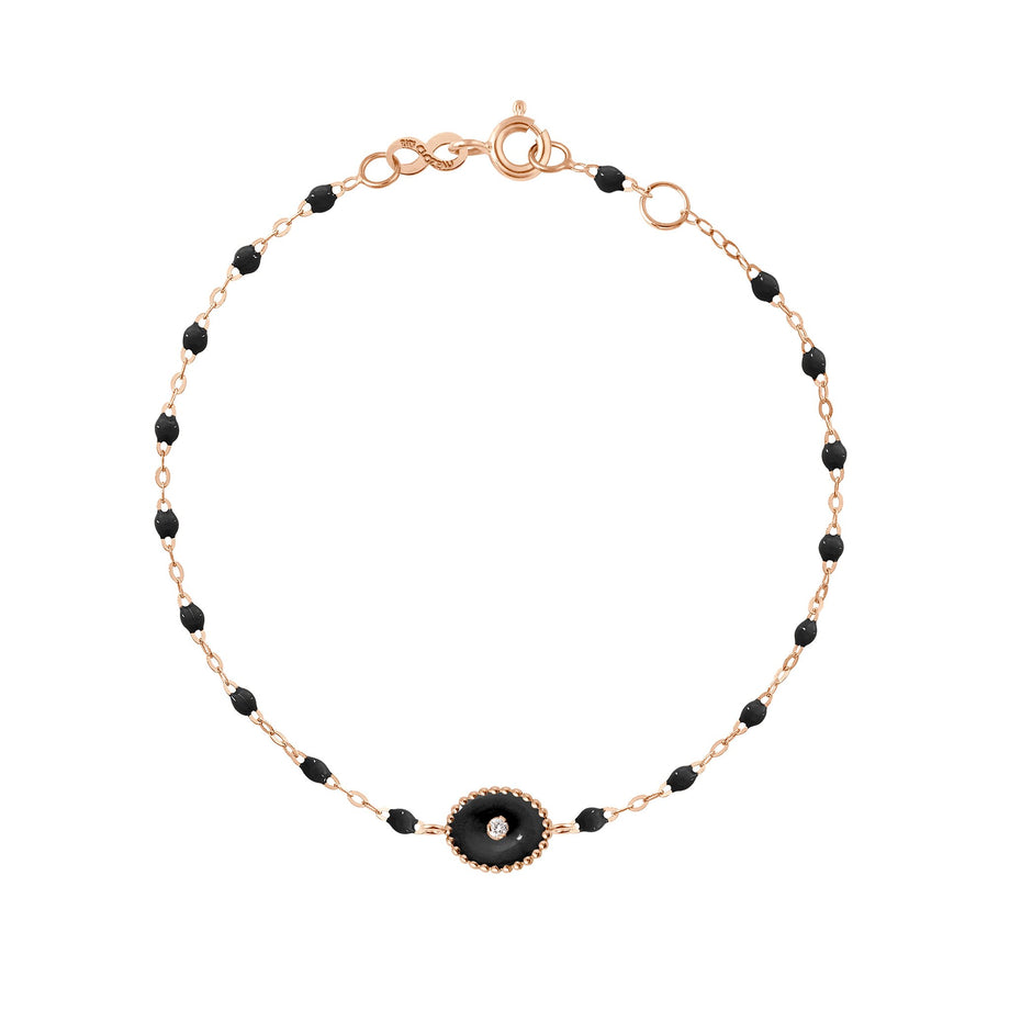 Gigi Clozeau - Bracelet noir Etoile du Nord diamant, or rose, 17 cm