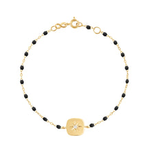 Gigi Clozeau - Bracelet noir Miss Gigi diamant, or jaune, 17 cm