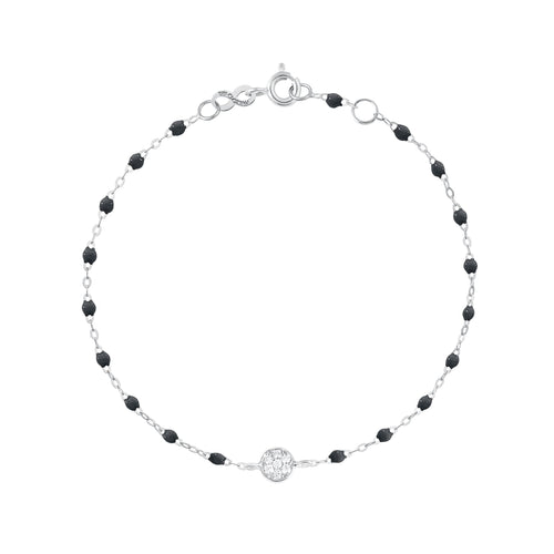 Gigi Clozeau - Bracelet noir Puce diamants, or blanc, 17 cm