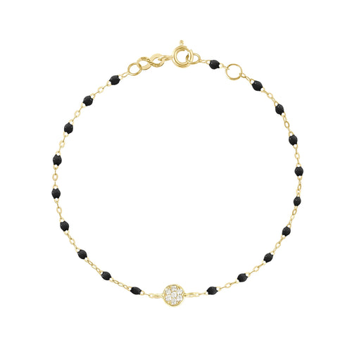 Gigi Clozeau - Bracelet noir Puce diamants, or jaune, 17 cm