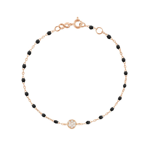 Gigi Clozeau - Bracelet noir Puce diamants, or rose, 17 cm