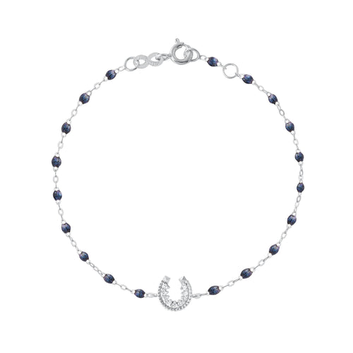 Gigi Clozeau - Bracelet nuit Fer à cheval, diamants, or blanc, 17 cm