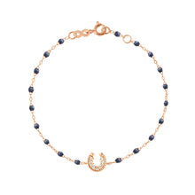 Gigi Clozeau - Bracelet nuit Fer à cheval, diamants, or rose, 17 cm