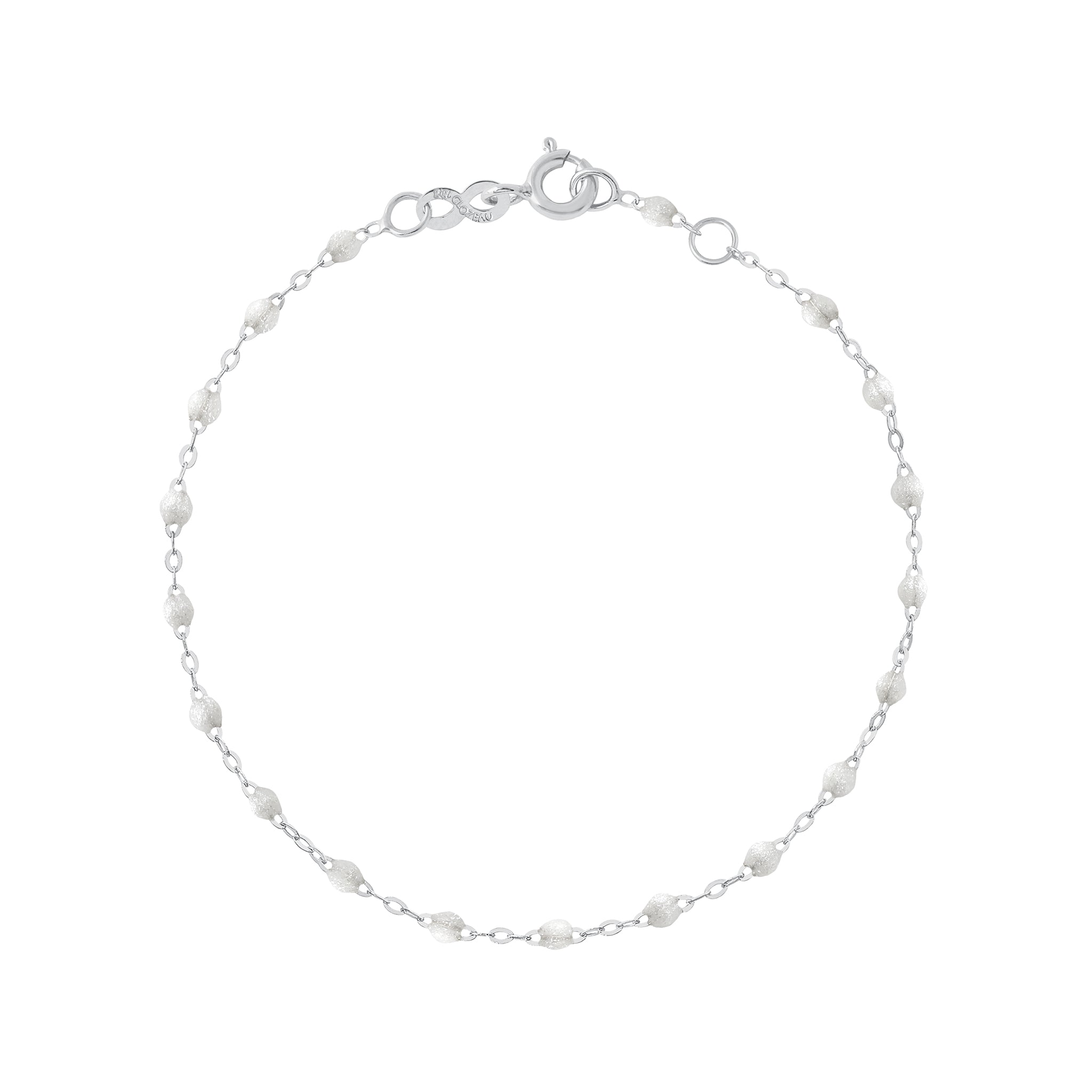 Gigi Clozeau - Bracelet opale Classique Gigi, or blanc, 17 cm