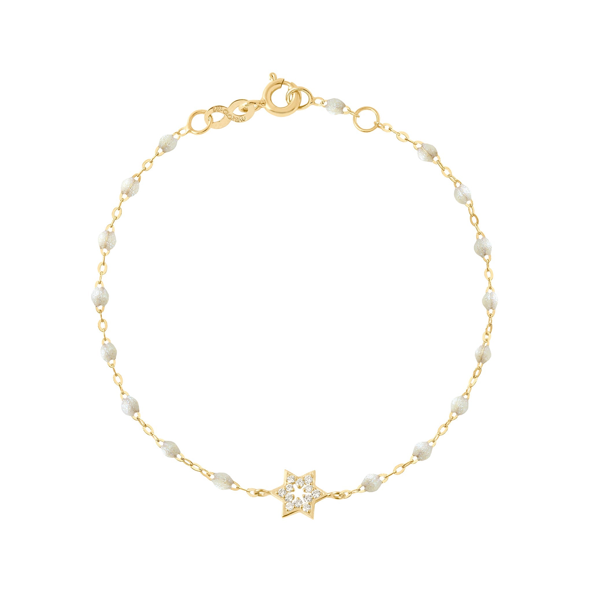 Gigi Clozeau - Bracelet opale Etoile de David diamants, or jaune, 17 cm