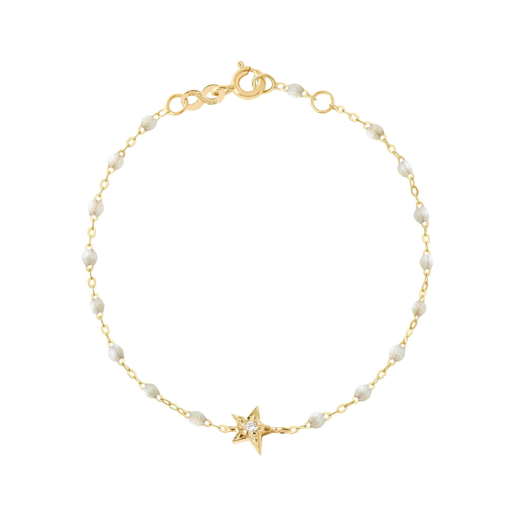 Gigi Clozeau - Bracelet opale Etoile diamant, or jaune, 17 cm