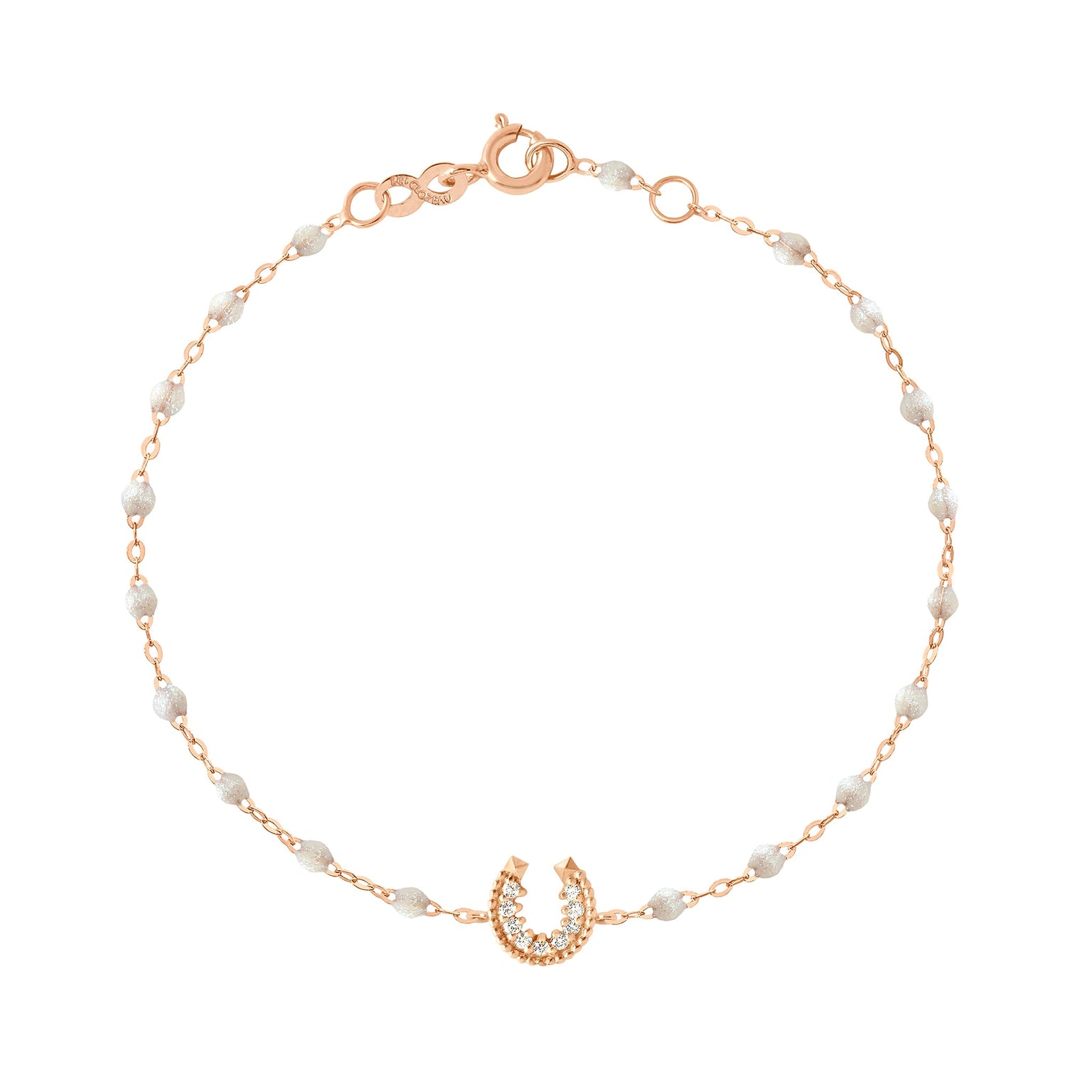 Horseshoe Diamond Opal bracelet Rose Gold 17 cm Gigi Clozeau createur de bijoux