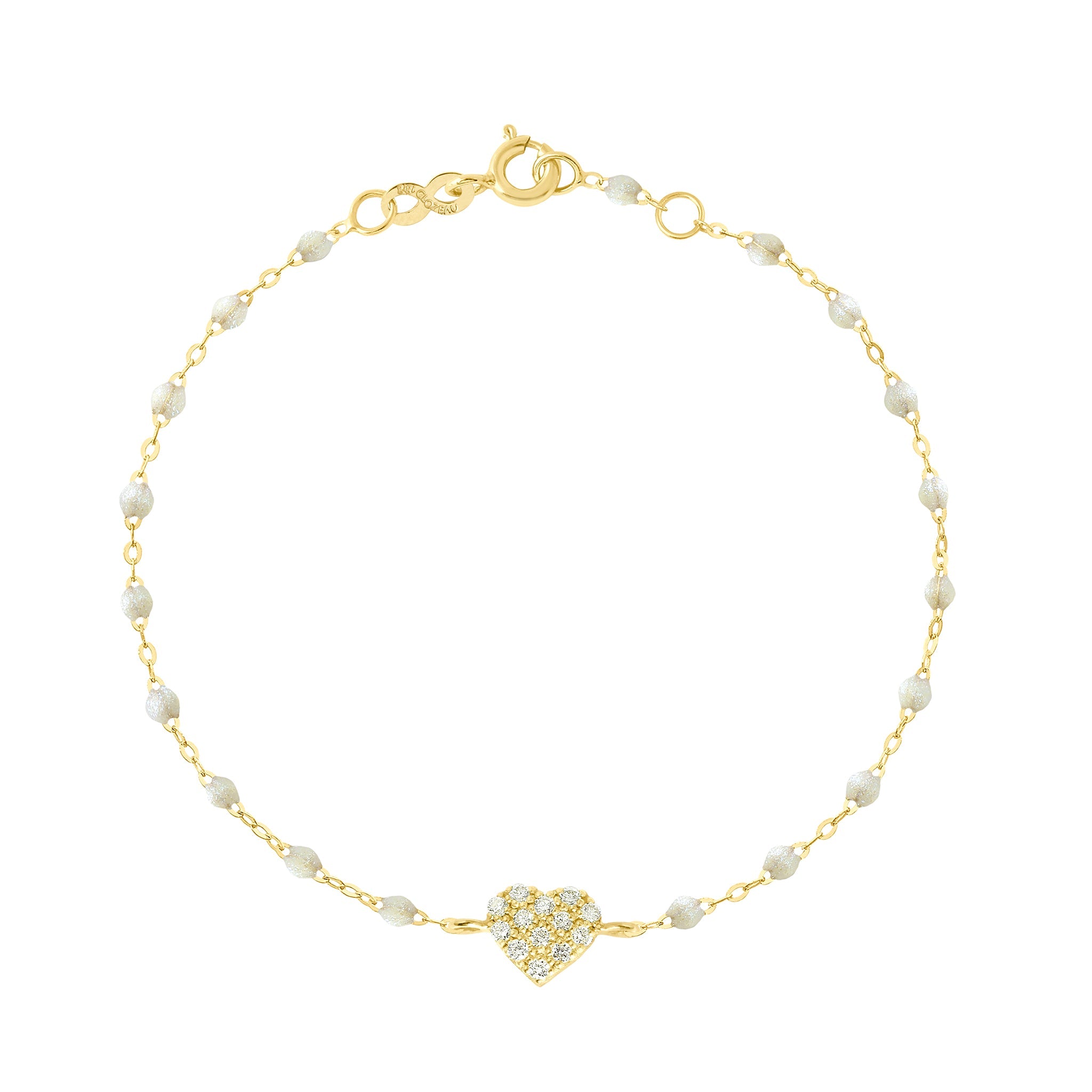 Gigi Clozeau - Bracelet opale In Love, diamants, or jaune, 17 cm