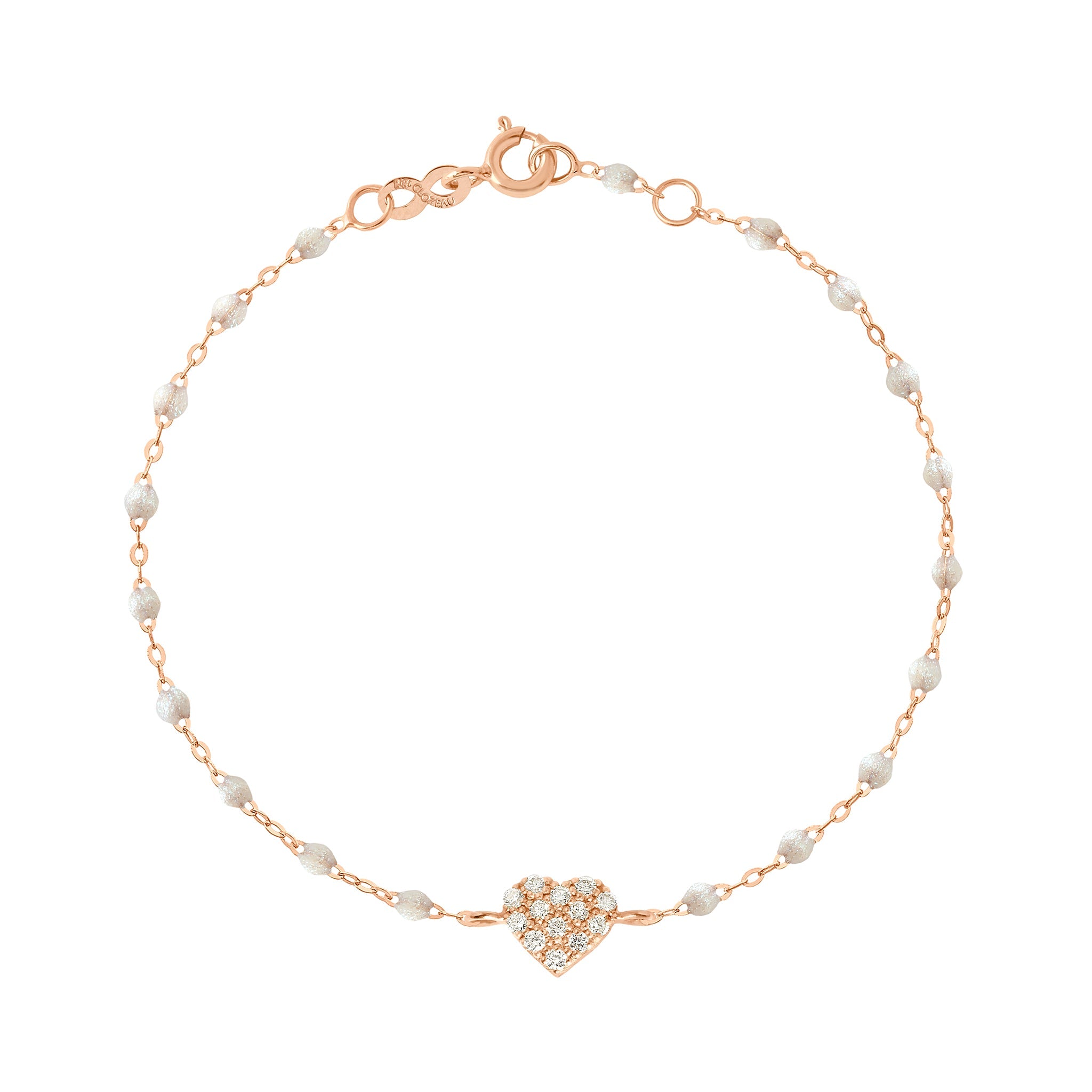 Gigi Clozeau - Bracelet opale In Love, diamants, or rose, 17 cm