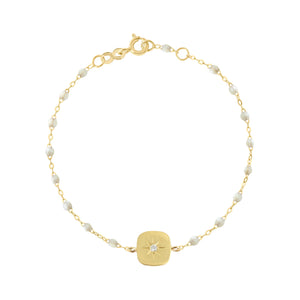 Gigi Clozeau - Bracelet opale Miss Gigi diamant, or jaune, 17 cm