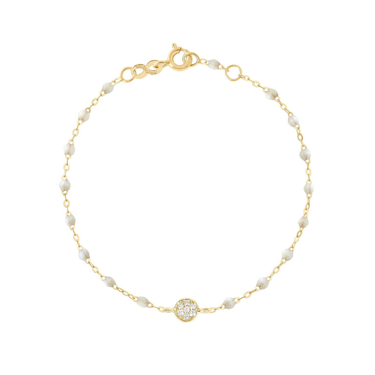 Gigi Clozeau - Bracelet opale Puce diamants, or jaune, 17 cm