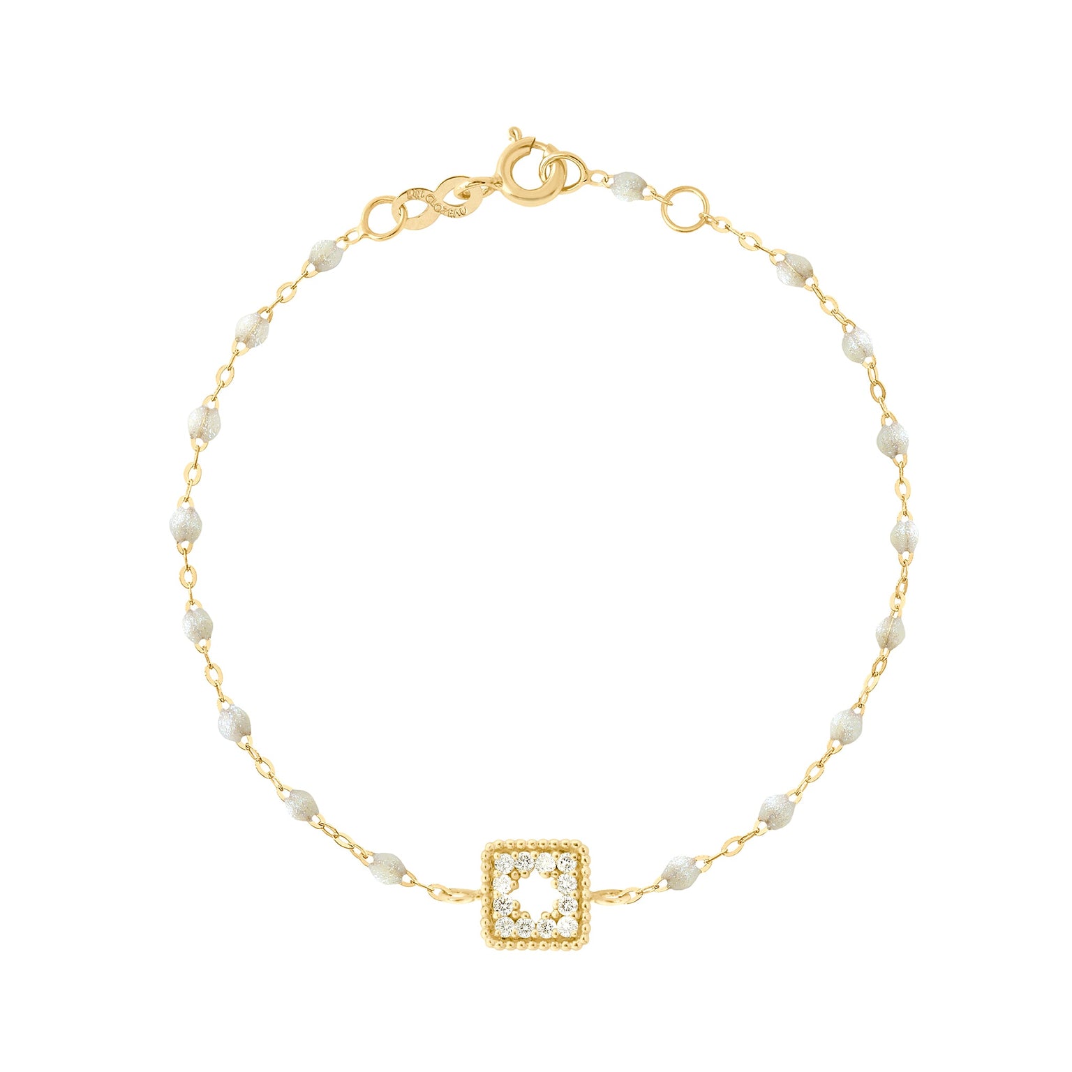 Gigi Clozeau - Bracelet opale Trésor, diamants, or jaune, 17 cm
