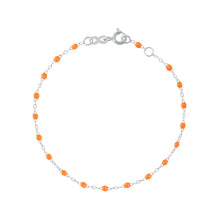 Gigi Clozeau - Bracelet orange fluo Classique Gigi, or blanc, 17 cm