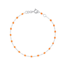 Gigi Clozeau - Bracelet orange fluo Classique Gigi, or blanc, 19 cm