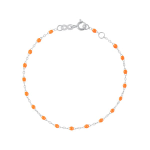 Gigi Clozeau - Bracelet orange fluo Classique Gigi, or blanc, 15 cm