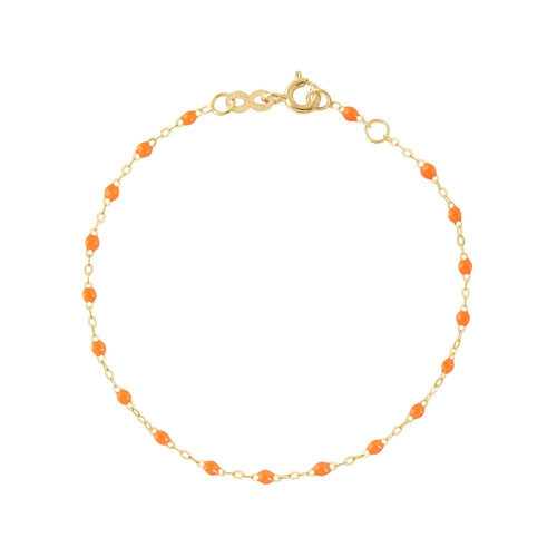 Gigi Clozeau - Bracelet orange fluo Classique Gigi, or jaune, 15 cm