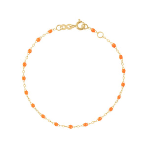 Gigi Clozeau - Bracelet orange fluo Classique Gigi, or jaune, 17 cm