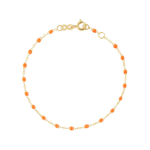 Gigi Clozeau - Bracelet orange fluo Classique Gigi, or jaune, 19 cm