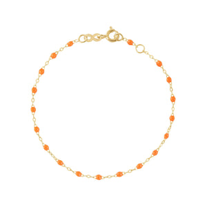 Gigi Clozeau - Bracelet orange fluo Classique Gigi, or jaune, 19 cm