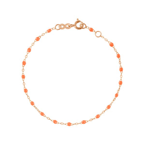 Gigi Clozeau - Bracelet orange fluo Classique Gigi, or rose, 17 cm