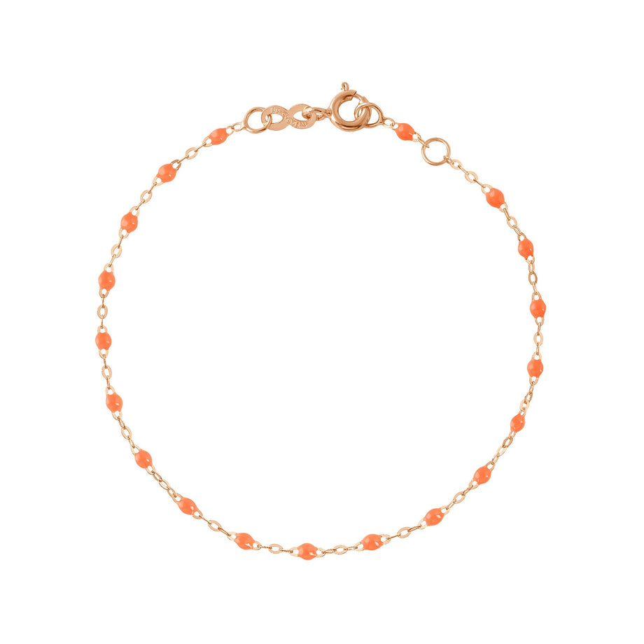 Gigi Clozeau - Bracelet orange fluo Classique Gigi, or rose, 17 cm
