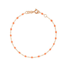 Gigi Clozeau - Bracelet orange fluo Classique Gigi, or rose, 15 cm