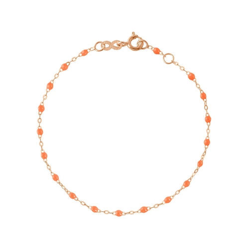 Gigi Clozeau - Bracelet orange fluo Classique Gigi, or rose, 15 cm