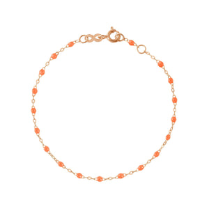 Gigi Clozeau - Bracelet orange fluo Classique Gigi, or rose, 15 cm