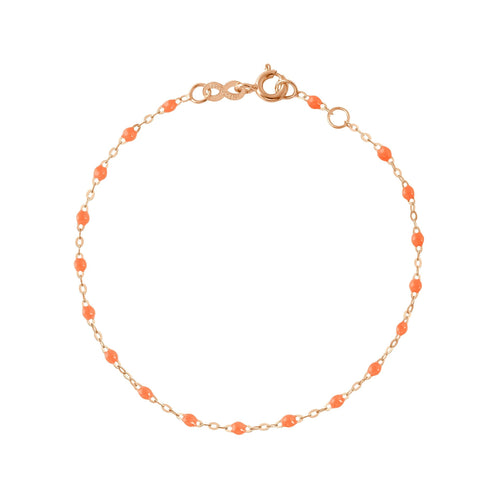 Gigi Clozeau - Bracelet orange fluo Classique Gigi, or rose, 19 cm