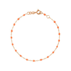 Gigi Clozeau - Bracelet orange fluo Classique Gigi, or rose, 19 cm