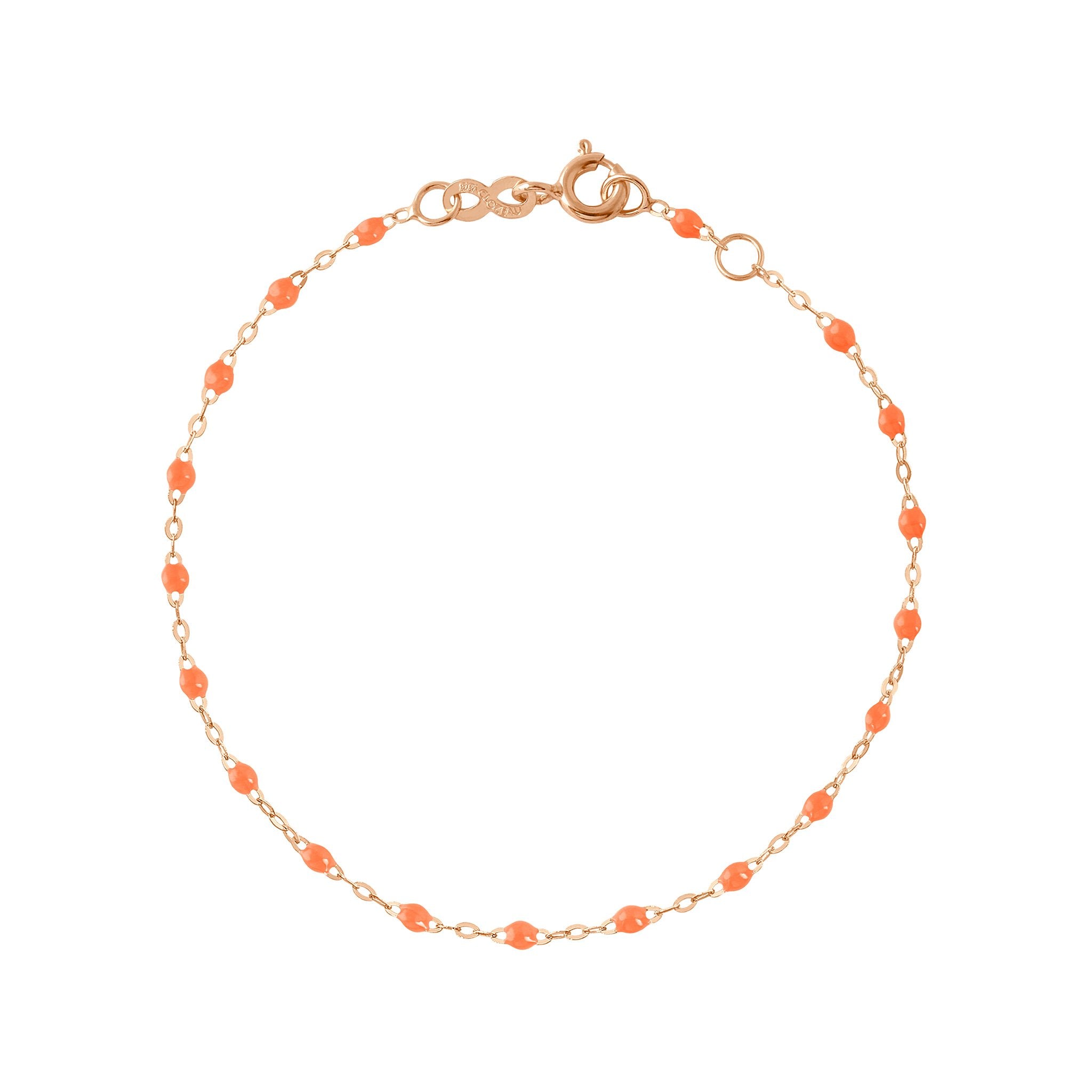 Gigi Clozeau - Bracelet orange fluo Classique Gigi, or rose, 18 cm