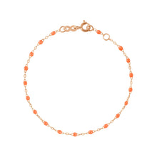 Gigi Clozeau - Bracelet orange fluo Classique Gigi, or rose, 18 cm