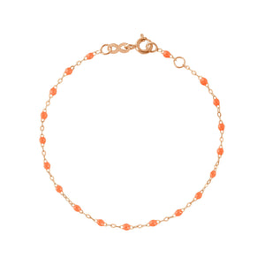 Gigi Clozeau - Bracelet orange fluo Classique Gigi, or rose, 18 cm