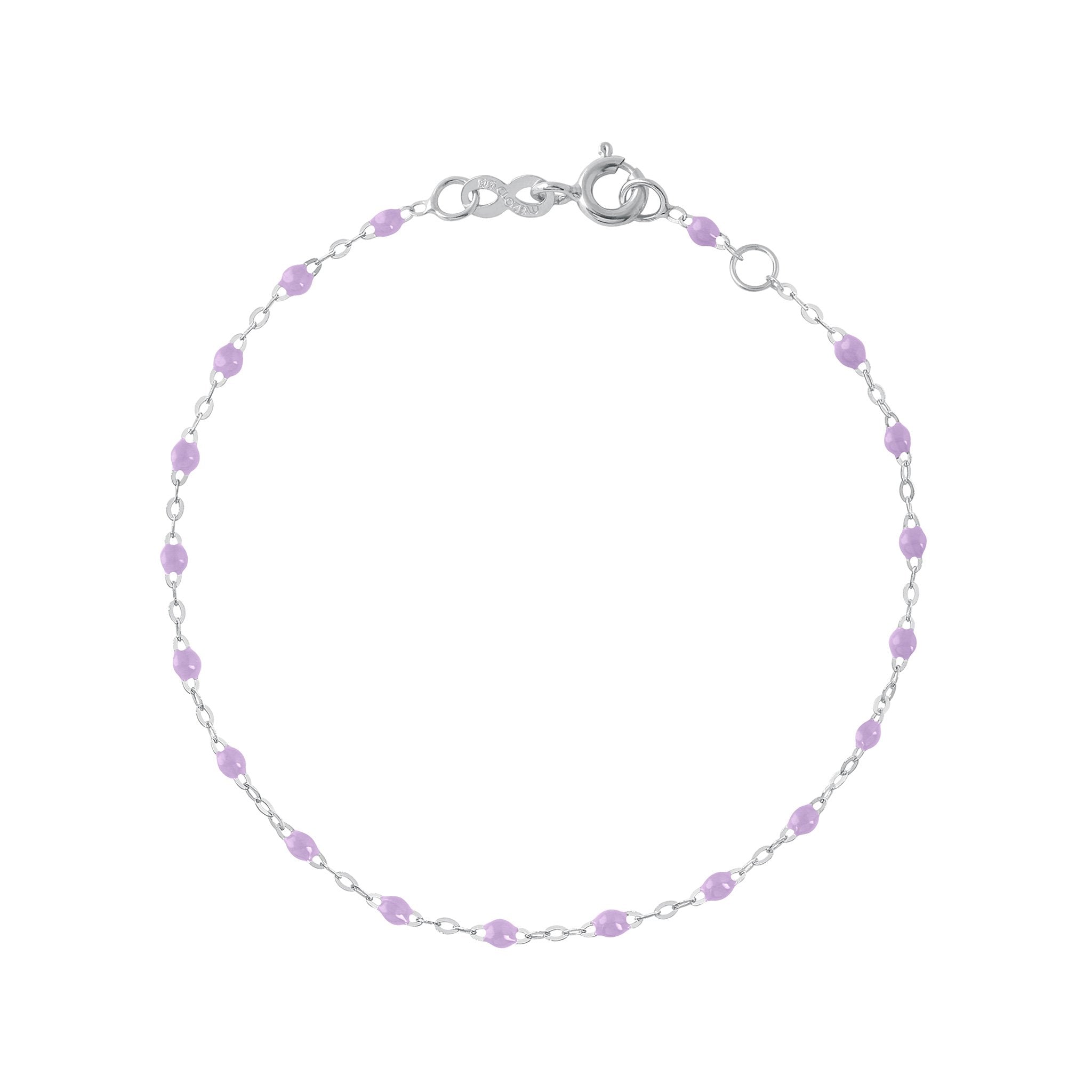 Gigi Clozeau - Bracelet parme Classique Gigi, or blanc, 18 cm