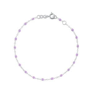 Gigi Clozeau - Bracelet parme Classique Gigi, or blanc, 18 cm