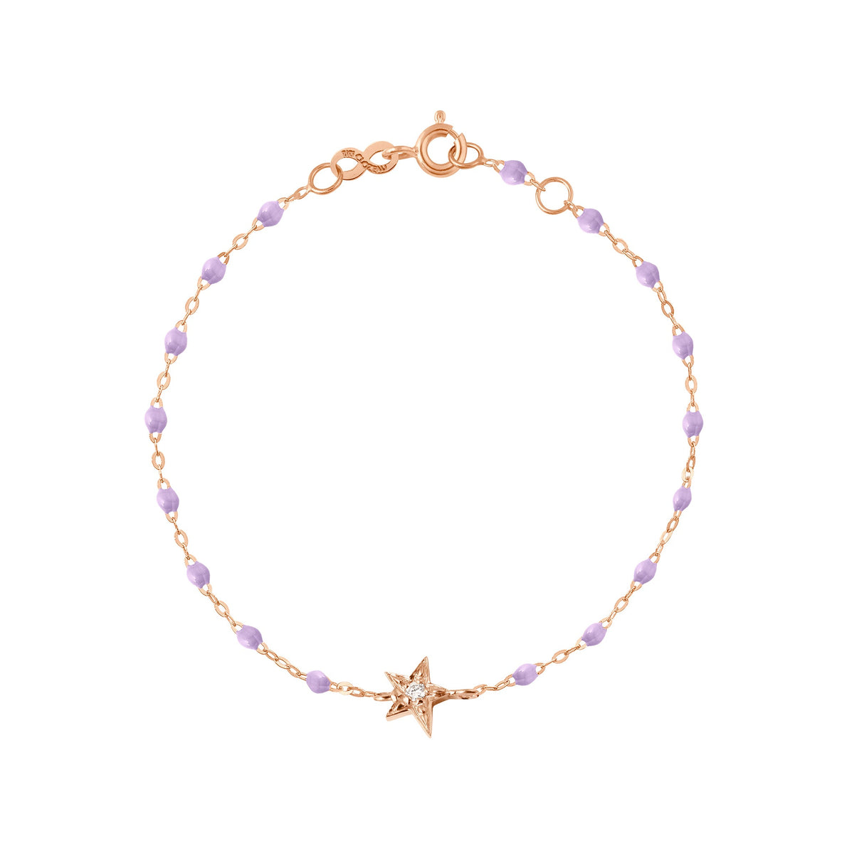 gigi clozeau Bracelet parme Etoile diamant or rose 17 cm