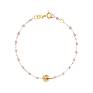 Gigi Clozeau - Bracelet parme Madone or jaune, 17 cm