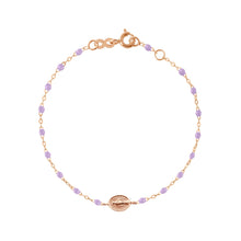 Gigi Clozeau - Bracelet parme Madone or rose, 17 cm