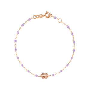 Gigi Clozeau - Bracelet parme Madone or rose, 17 cm