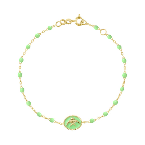 Gigi Clozeau - Bracelet Poisson Ange résine anis, or jaune, 17 cm