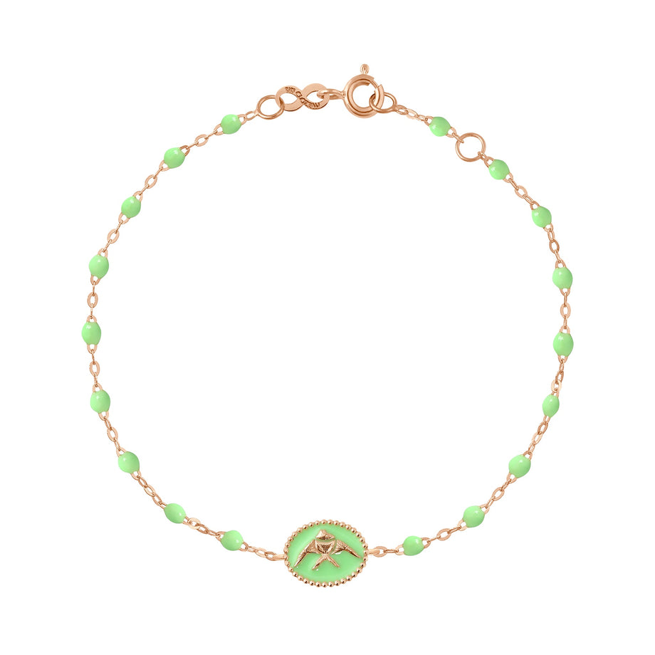 Gigi Clozeau - Bracelet Poisson Ange résine anis, or rose, 17 cm
