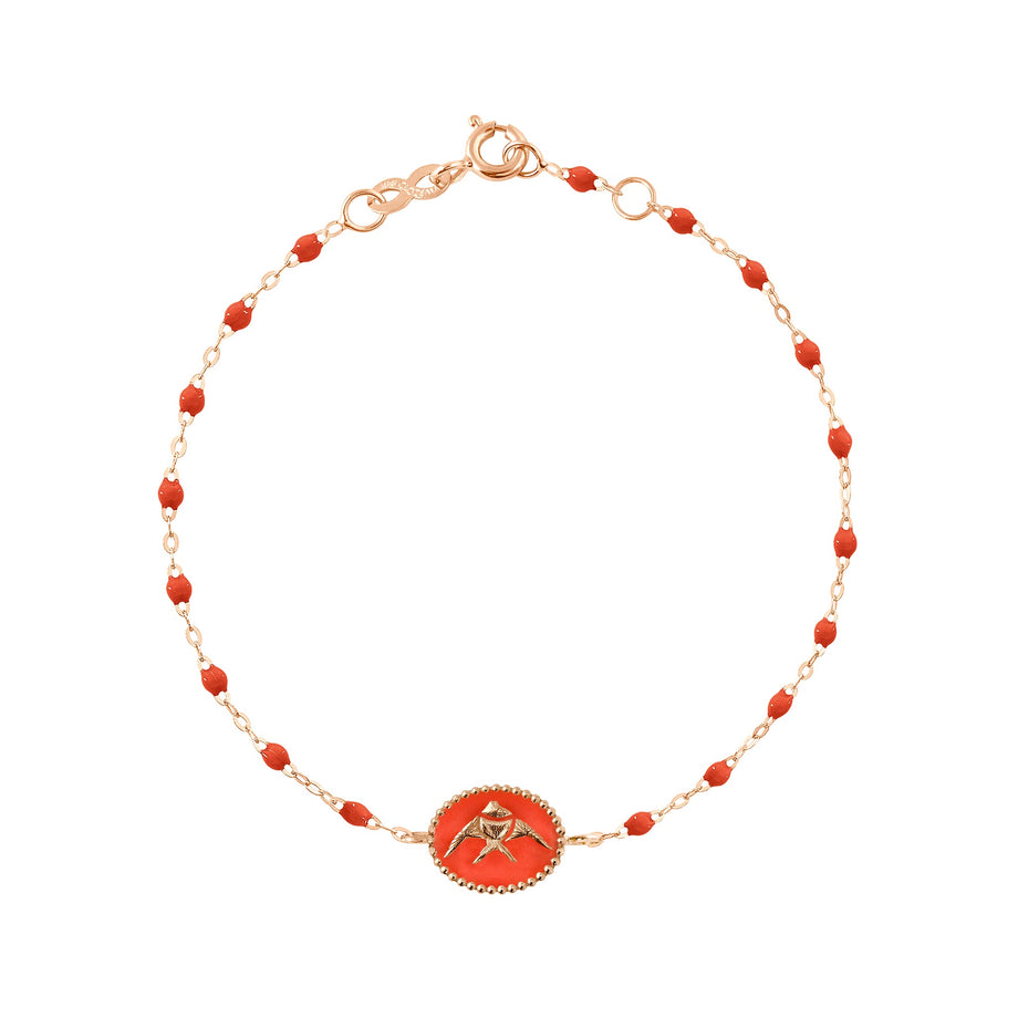 Gigi Clozeau - Bracelet Poisson Ange résine corail, or rose, 17 cm